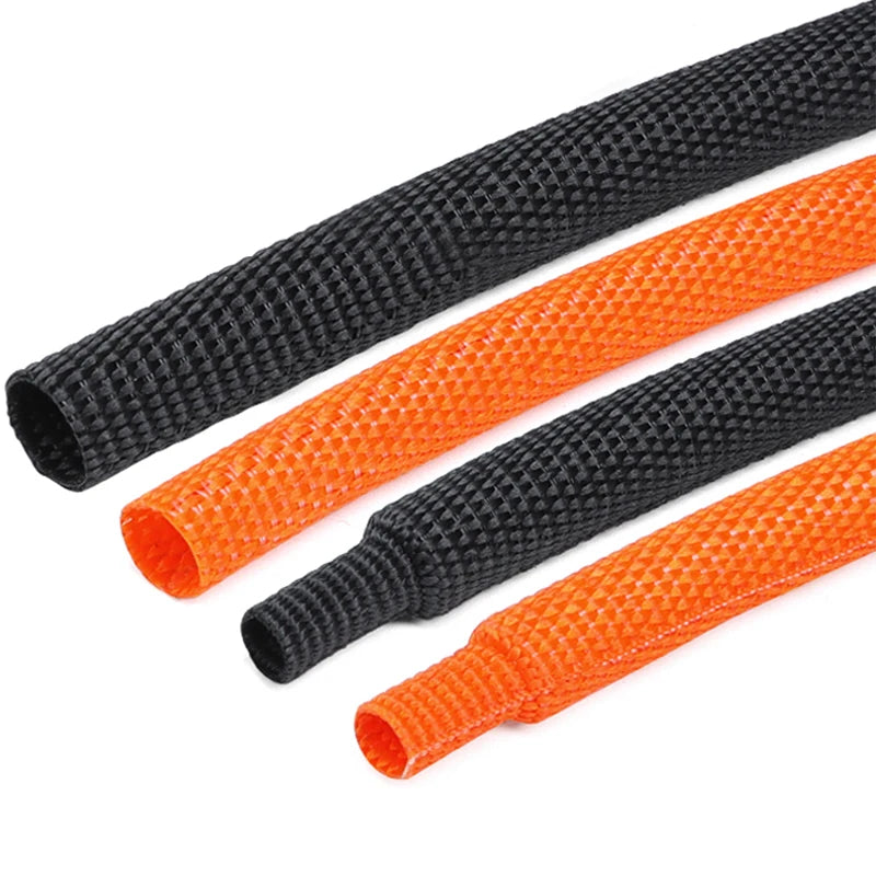 Heat Shrink Braided Cable Sleeve 6~100mm Insulation Flam Retardant Wire Wrap Sheath Protection PET Auto Line Organizer